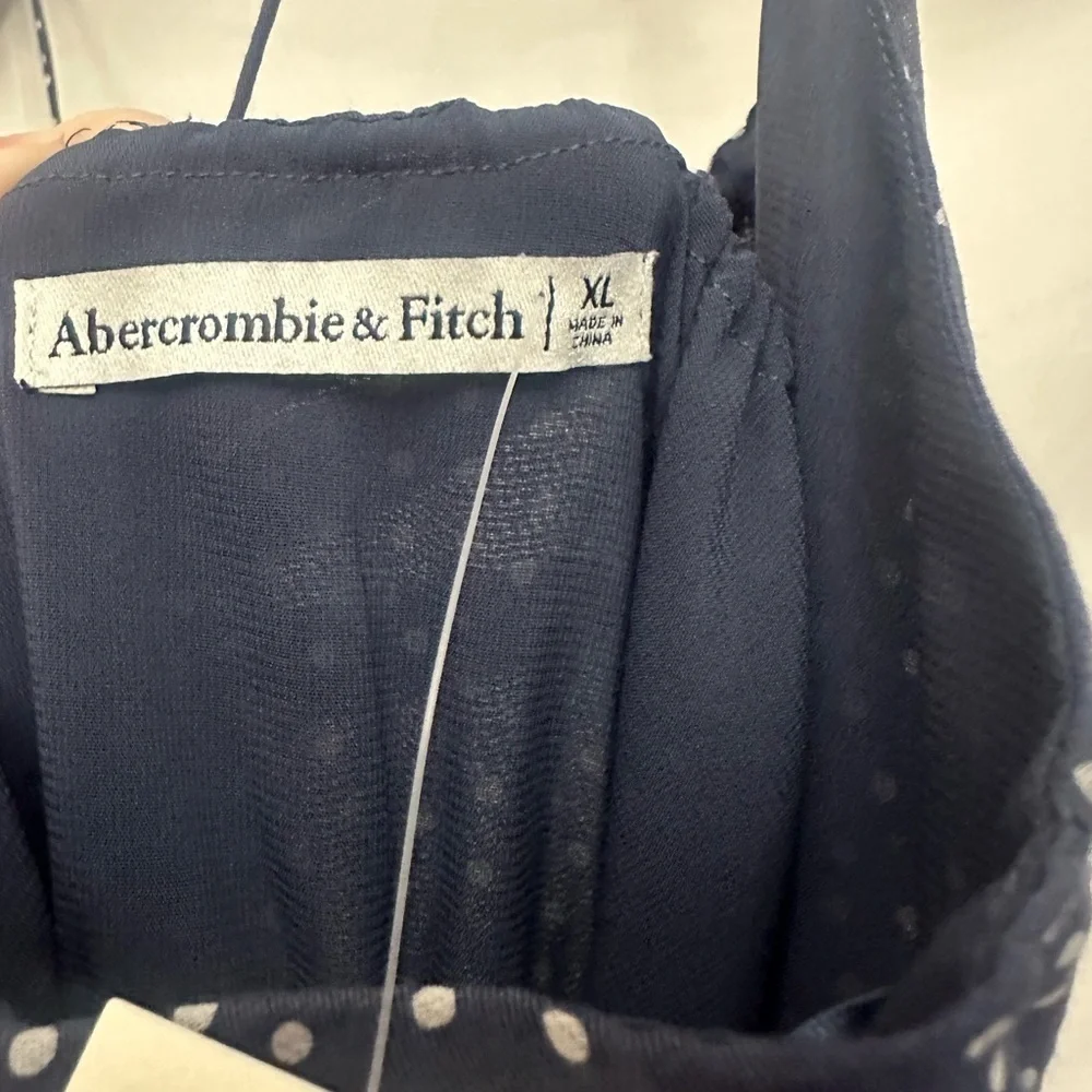 Abercrombie And Fitch Low Back Tiered Maxi Dress Size XL Polka Dot Sleeveless